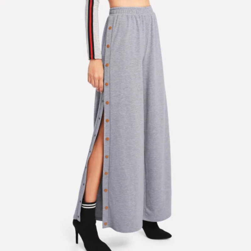 New Arrival Women Cut off Split Side Long Pants Fashion