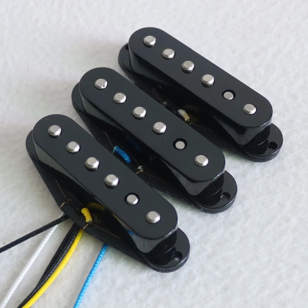 

Free Shipping White 60's Vintage Black Flatwork Alnico 2 single coil ST guitar pickup in Ivory color