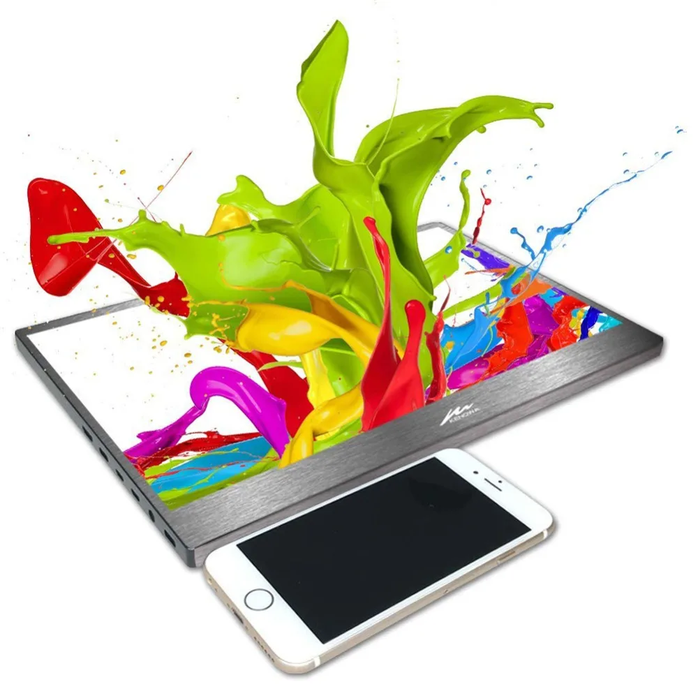 

15.6 inch IPS Touchscreen USB -C Portable Monitor HD 1920x1080 with 2 Type-C Mini HDMI Ports for Raspberry Pi PS3/PS4/Xbox 360