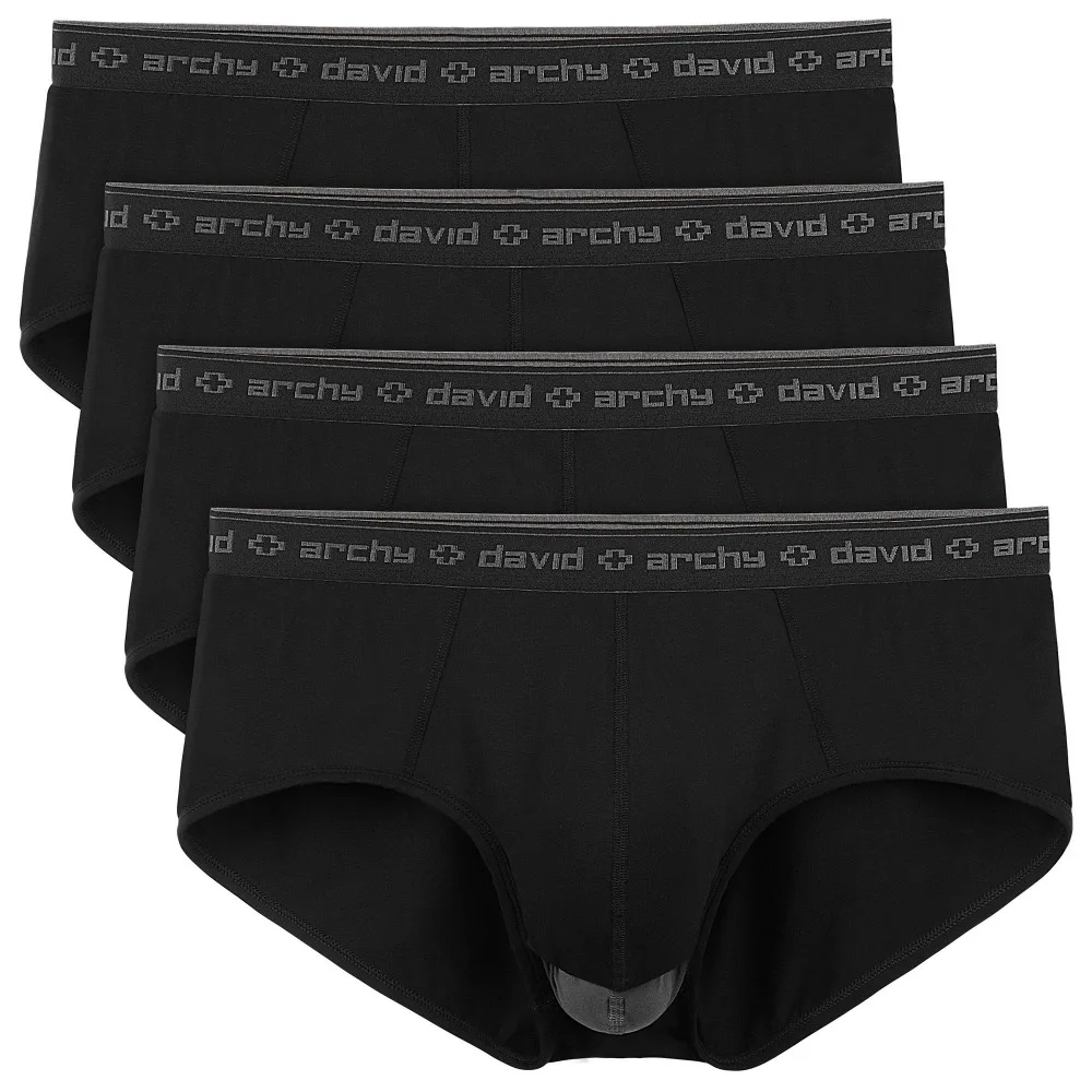 

David Archy/Separatec Brand Sexy Men's Briefs 4 PACK MICRO MODAL BIG BULGE DUAL POUCH SCROTUMS FLY PANTIES SHORTS FOR MAN