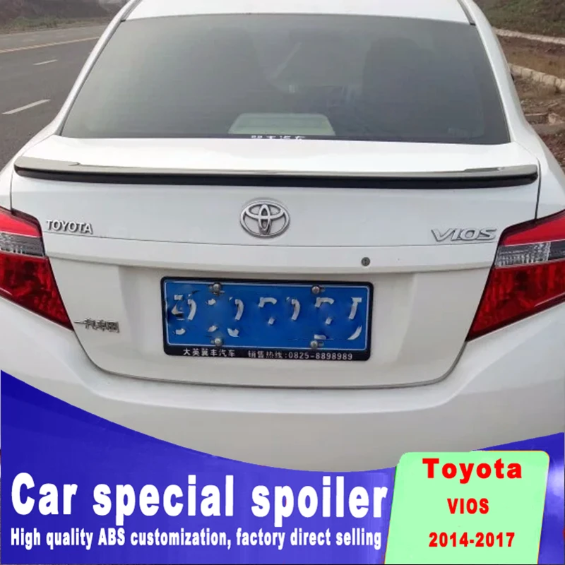 

high quality spoiler Stable airflow boost speed spoilers vios mode ABS Plastic Unpainted Primer Rear Roof Wing Spoiler