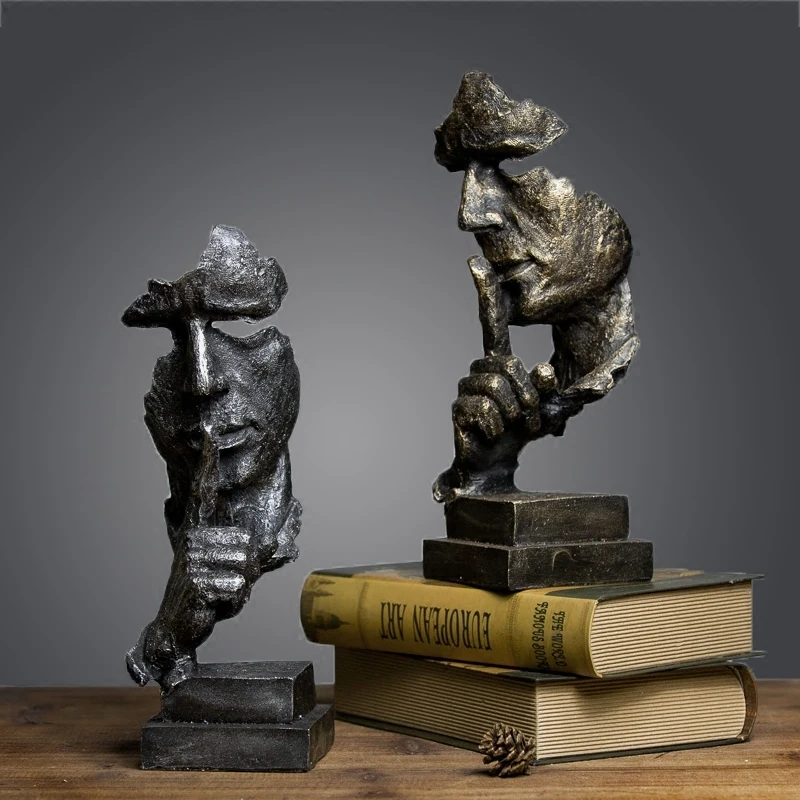 Skup Cisza jest złota David Vintage Home Loft Decor posągi do dekoracji styl skandynawski akcesoria rzeźba ogród statua Resine