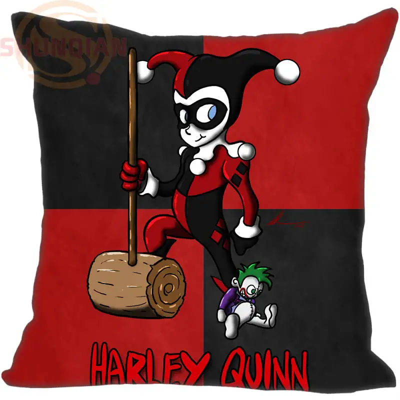 Горячая Распродажа пользовательские Harley Quinn черный красный наволочка 35X35 см(с одной стороны) чехлы на подушки для дома Наволочки