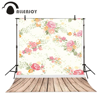 

Allenjoy Photo background Red flower beautiful fresh wood floor professional Christmas presents vinyl photo backdrop
