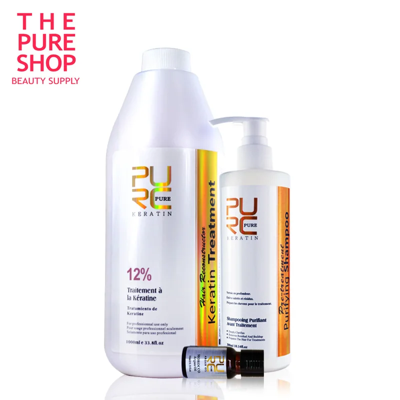 Keratin 12 formalin 1000ml keratin hair straightening and deep cleansing hair shampoo get hair