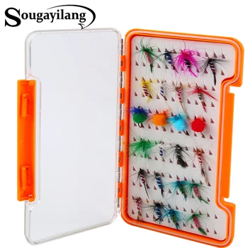 

Sougayilang 24pcs/lot Fly Fishing Lure Flies Trout Lures Dry/Wet Flies Fishing Lures Artificial Bait with Waterproof Pesca Box