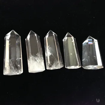 

5pcs together AAA+++ Clear Quartz Crystal Healing Single Point Reiki Polished Wand Free Shipping