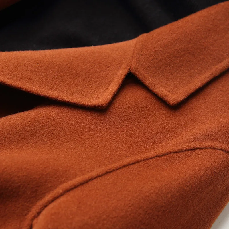 Double Veste Manteau Coréenne Caramel Femme Long Vintage Laine side light Réel Femelle Colour Manteaux Vestes Camel Automne My2014 Hiver Femmes 0xXpR