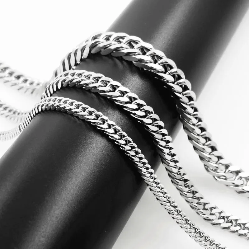 

Customizes Man Chain Women Necklace Stainless Steel Silver Link Chain Necklace Fashion Jewelry 4.2/6/8.5mm*45-120cm