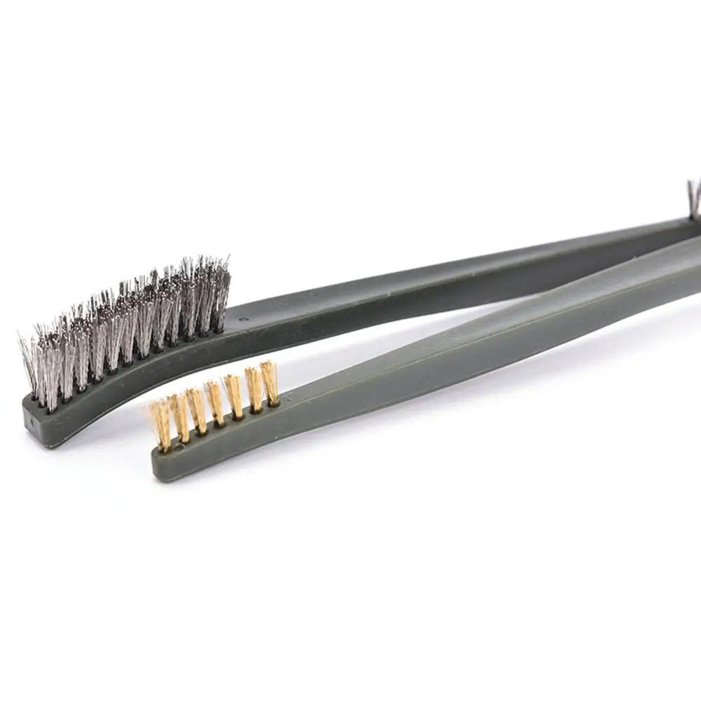 

Tactical Rifle Gun Cleaning Tool Double-end 3pcs Steel Wire Brush & 4pcs Nylon Pick Set Hunting Gun Cleaning Kit set