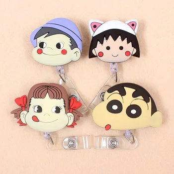 

Cartoon 60cm Silicone Cute Girl & Boy Retractable Badge Reel Student Nurse Exhibition Enfermera Name Card ID Card Chest
