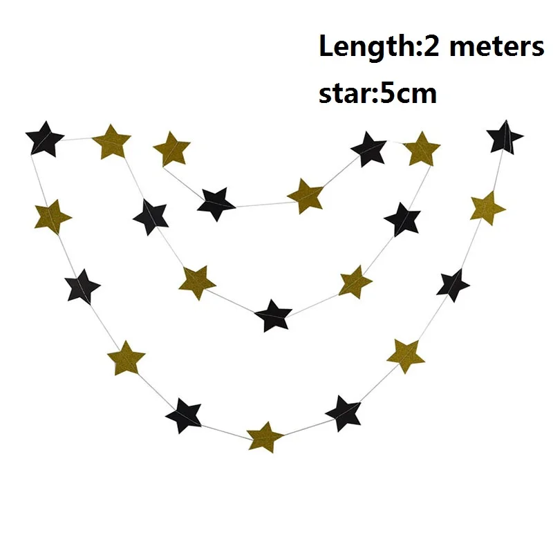 Золотая Звезда баннеры на стену Бумажная гирлянда струнная цепь детский душ флаг День рождения Свадебная вечеринка украшения DIY Поставки - Цвет: 2 meters S01
