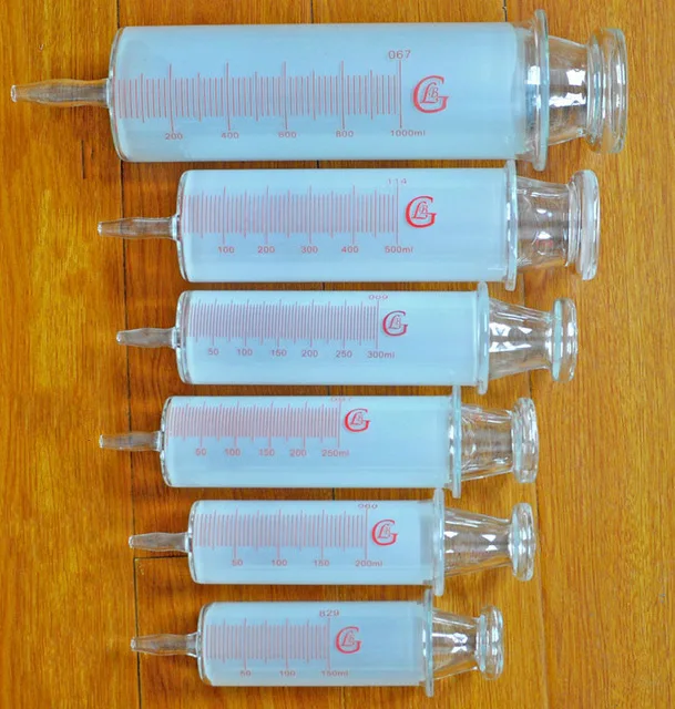150ml/200ml/250ml/300ml/500ml/1000ml All Glass Syringes Large sausage