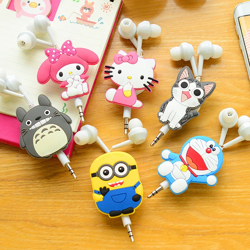 

Good Gift Mikey Mouse 3.5mm Earphone headphone headset earbuds Cartoon retractable headphones For Samsung Xiaomi HTC MP3 MP4