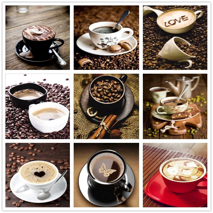 

% DIY 5D diamond embroidery,3D diamond painting,Diamonds mosaic,Full square Rhinestones coffee cup cross stitch,Christmas decor