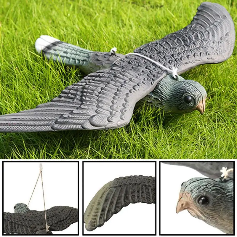 

New Flying Falcon Cat Bird Scare Protect Fish Garden Decoy Humane Bird Deterrent