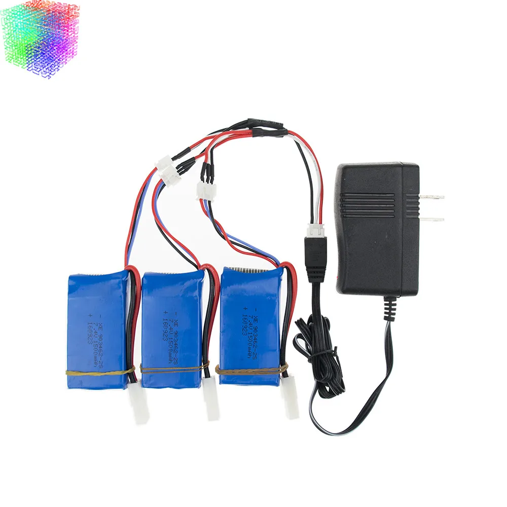 Lipo battery 7.4v 2s 1500mAh batteries 3pcs and charger for Feilun FT009 2.4G RC Racing boat Spare Parts wholesales | Игрушки и хобби