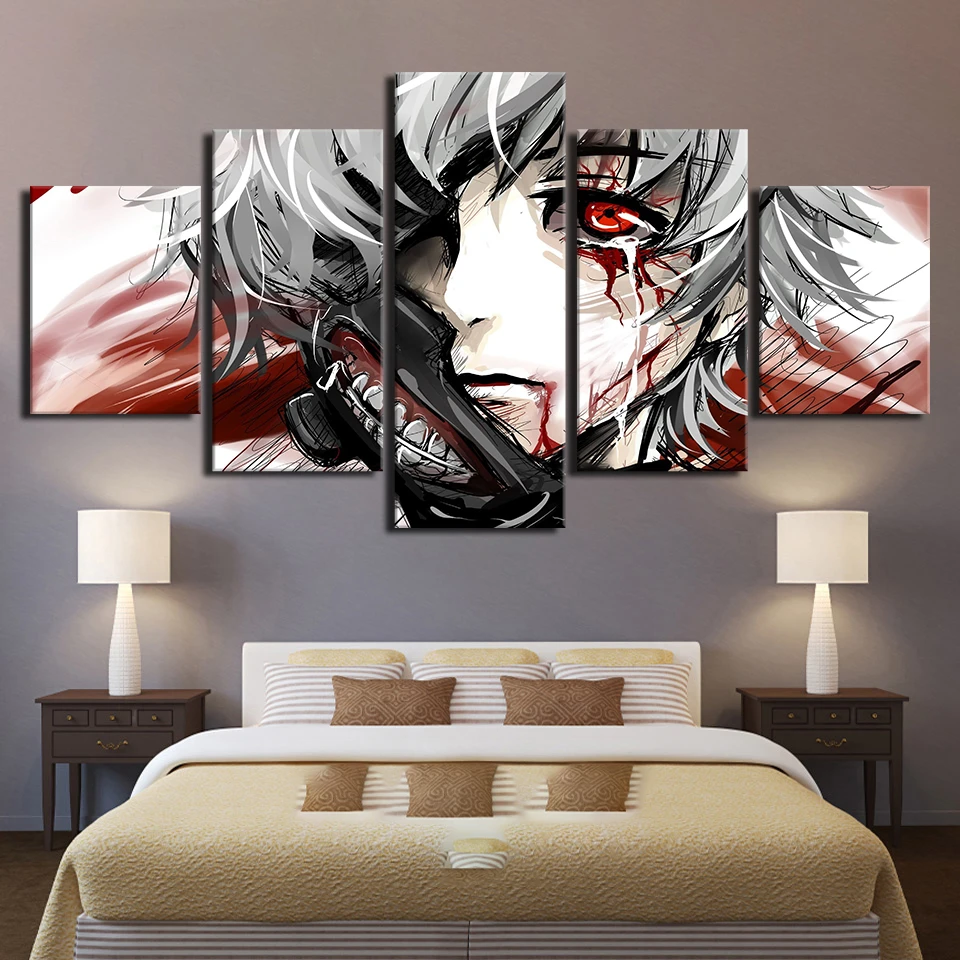 PEJHQY oil painting 5 Pcs/set Painting On Canvas Anime Tokyo Ghoul Ken Kaneki Images Wall Art Pictures For Living Room Home Decor PEJHQY oil painting 5 Pcs/set Painting On Canvas Anime Tokyo Ghoul Ken Kaneki Images Wall Art Pictures For Living Room Home Decor