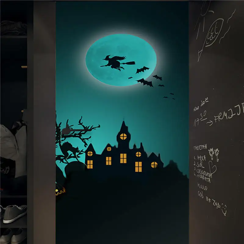 Креативные забавные наклейки на дверь для Хэллоуина, украшения для дома, наклейки на дверь для Хэллоуина, рождественские украшения для дома, аксессуары@ 10