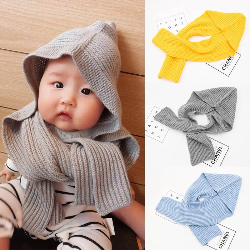 Newest Cute Adorable Baby Girls Boys Warm Hat Winter Cute Hooded Scarf