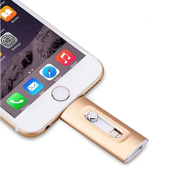 

New Pendrive 128GB For iPhone 7 7s Plus 6 6S ipad Pen drive HD memory stick mobile OTG Micro USB Flash Drive 16GB 32GB 64GB