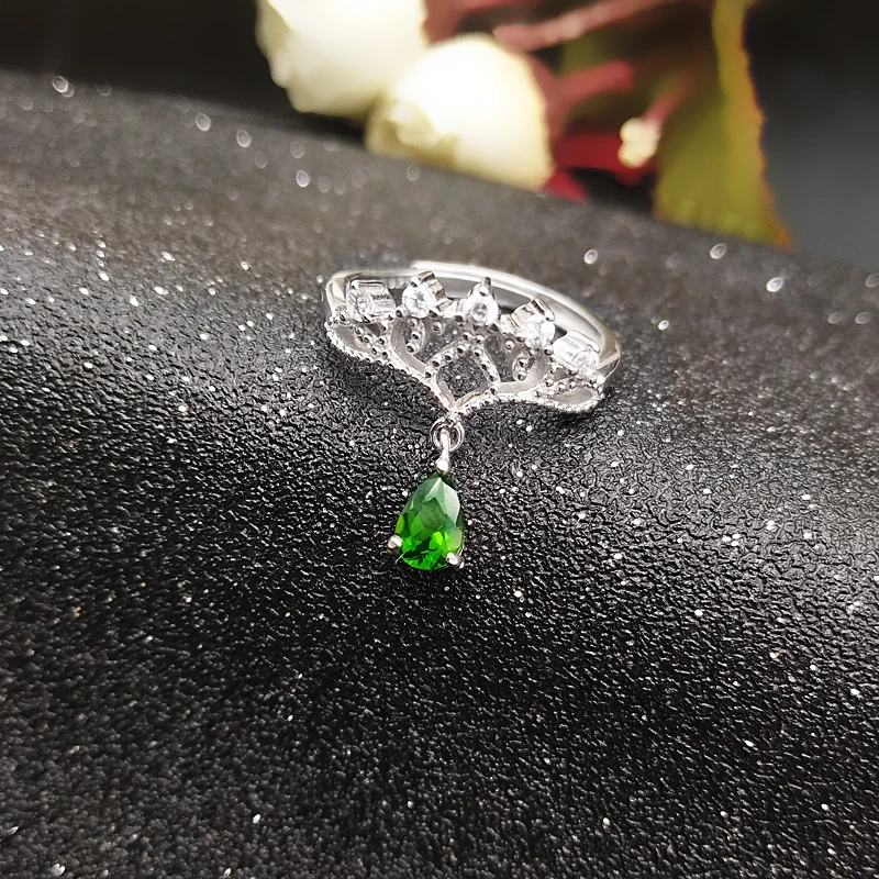 LANZYO 925 серебро natuarl кольца с диопсидом девушка модная Корона 2018 Новое Женское кольцо оптовая продажа j040602agt LANZYO 925 серебро natuarl кольца с диопсидом девушка модная Корона 2018 Новое Женское кольцо оптовая продажа j040602agt