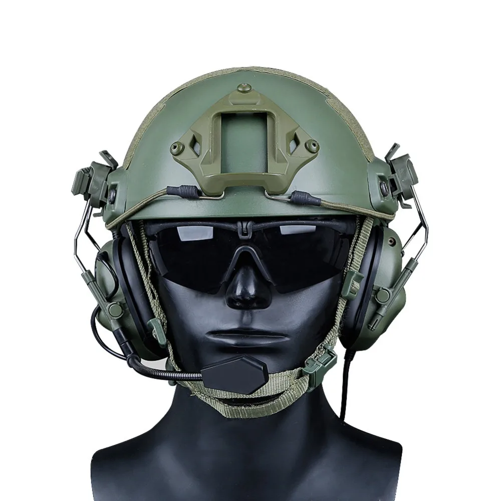 Fone de Ouvido Fone de Ouvido com Capacete Conjunto para Rápido Capacete ao ar Tático Capacete Militar Ferroviário Adaptador Peltor Livre Tiro Comtac com 5 conjunto para rápido capacete ao ar livre tiro comtac fone de ouvido