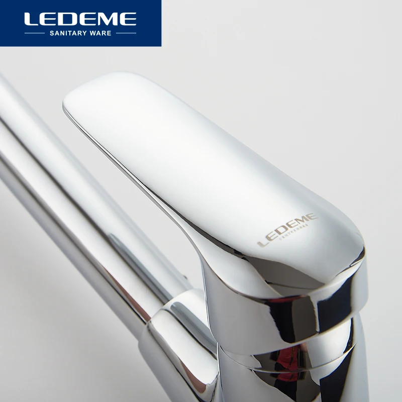 LEDEME Смеситель для кухни высокий с гайкой латунь Цвет: хром L4051|kitchen pull out faucet|pull kitchen