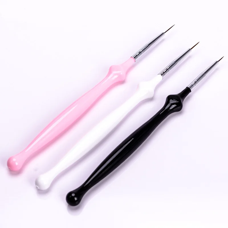 3 шт./компл. 3D Кисть для ногтей Гелевая Кисть для дизайна ногтей лайнер складной веер Форма розовая ручка со стразами пыль блеск порошок ручка