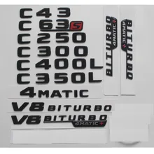Brilho preto para mercedes benz w204 w205 c43 c63 s amg c200 c220 c240 c250 c300 c350 c320 4matic emblemas do porta-malas traseiro da estrela