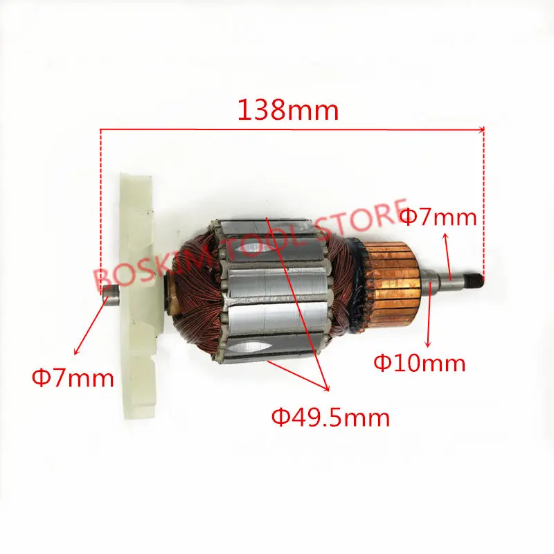 Armature 220 240V Rotor Motor Replace for MAKITA 9404 9920 9903 Belt