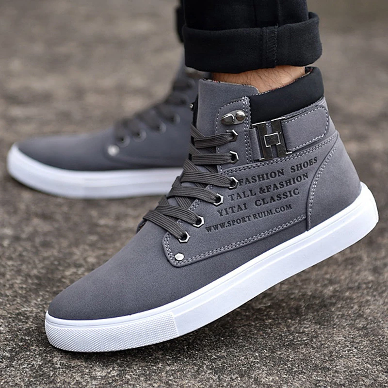 2018 zapatos de los hombres de moda Otoño Invierno botas de nieve de cuero calzado para nueva Alta lona zapatos casuales hombres zapatillas|Zapatos informales de hombre| - AliExpress