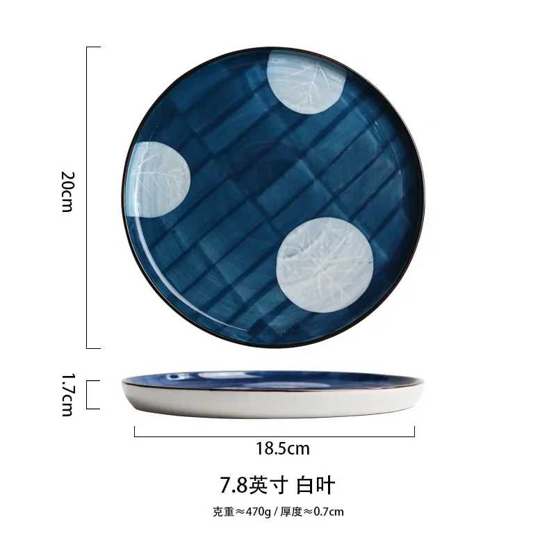 Винтажная ручная краска керамическая 8 дюймов десертная салатная тарелка для закуски тарелка для торта Декоративная посуда набор посуды - Цвет: B