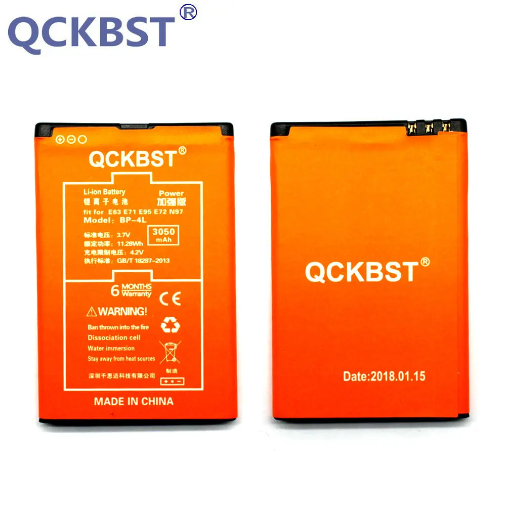 Аккумулятор QCKBST для телефона Nokia E71 E61i E63 E90 E95 6650F N97 N810 E72 E52 BP4L литий-ионные батареи
