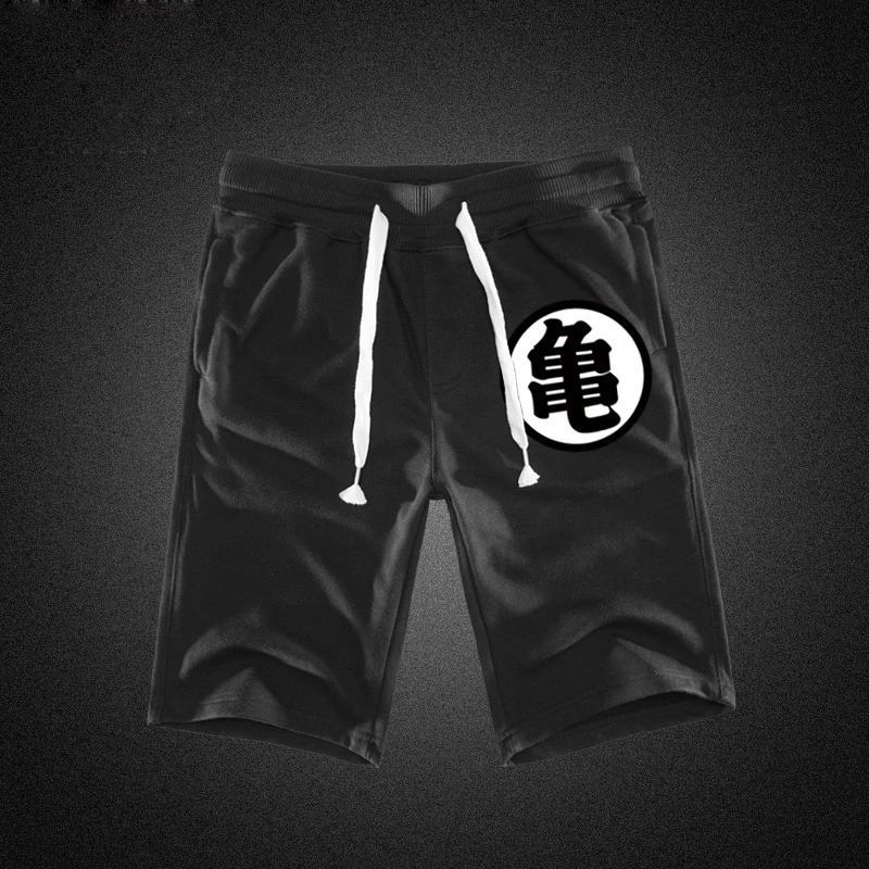 

Summer Funny Print Shorts Men Cotton Dragon Ball Goku Black Hot Pockets Waistband Mens Shorts Knee Fashion Sweatpants Casual