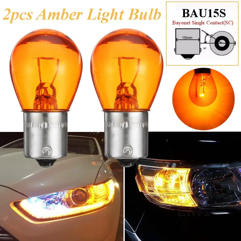 

2/10pcs 12V Amber Yellow Halogen Lamp 1156 BAU15S PY21W Car Indicator Light Brake Reverse Lamp Parking Light