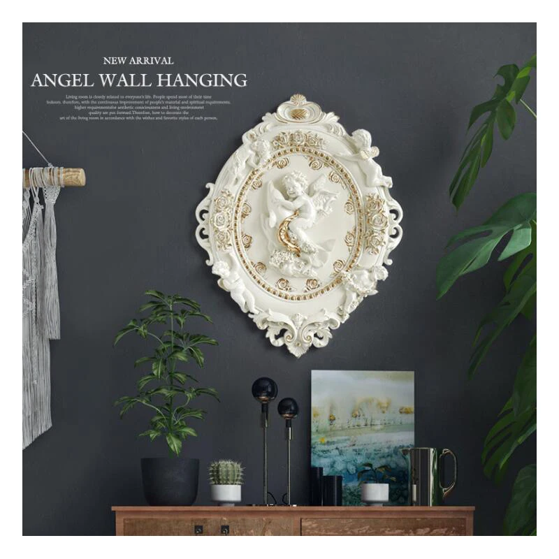 

Vintage Hanging Sculpture Murals Resin Ornaments Artwork Statue Home Corridor Wall Hanging Decoration Creative 3D Statue Artwork