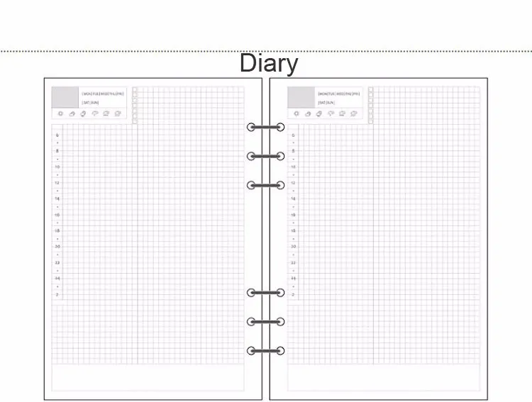 Fromthenon A5A6A7 печатная бумага для Dokibook спиральный блокнот планировщик Еженедельный дневник пустые сетчатые страницы для Filofax офисные принадлежности