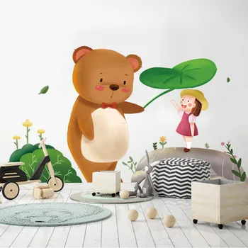 

88*160cm DIY Cartoon Animal PVC Wall Sticker Kids Room Nursery Decoration Adhesive Poster Lovely Girl Mural