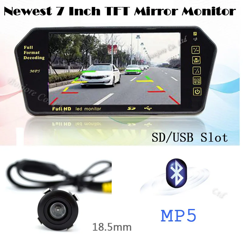 Lastest Auto 2 4G Wireless Bluetooth Mp5 font b Mirror b font monitor TFT Display USB