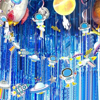 

3M Outer Space Adventure Theme Party Decoration Banner Bunting Garland Astronaut Spaceship Rocket Baby Shower Boy Birthday Decor