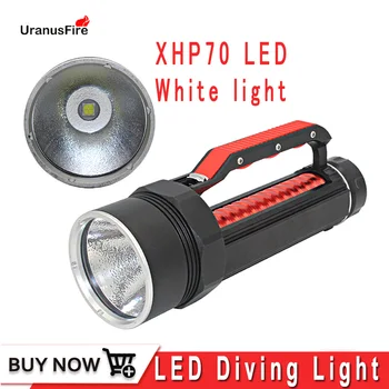 

Diving Flashlight Torch XHP70 LED High Brightness 5000 Lumens Underwater 100M Waterproof dive light torch White Light for diving