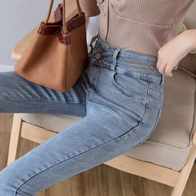 Women Blue High Waist Denim Loose Ladies Skinny AP1544-AP1549 Jeans Woman Mom Jeans
