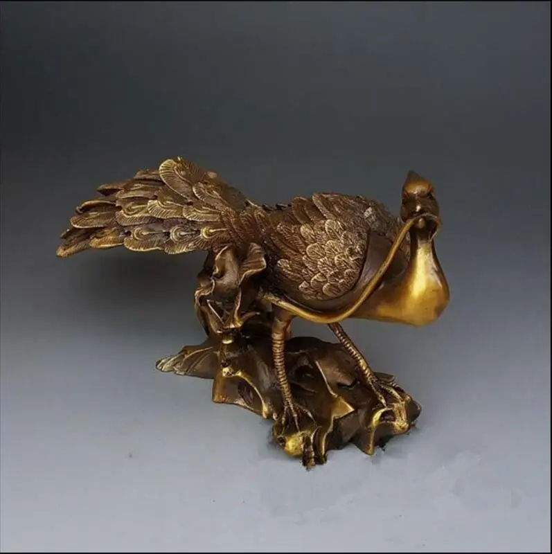 SUIRONG 2017 925+++Large copper bronze peacock peony feng shui ornamentsin Statues & Sculptures