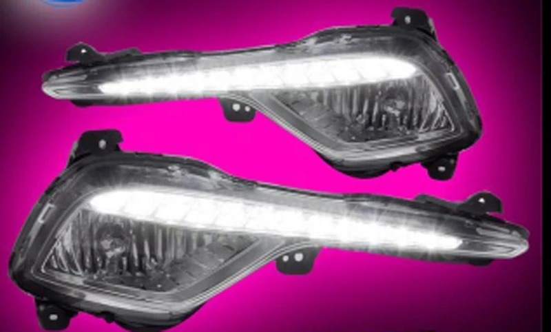 

ITYAGUY 2PCS 12V 6000k LED DRL for Hyundai Sonata 2013 2014 Daytime running light case fog lamp frame Fog light head light