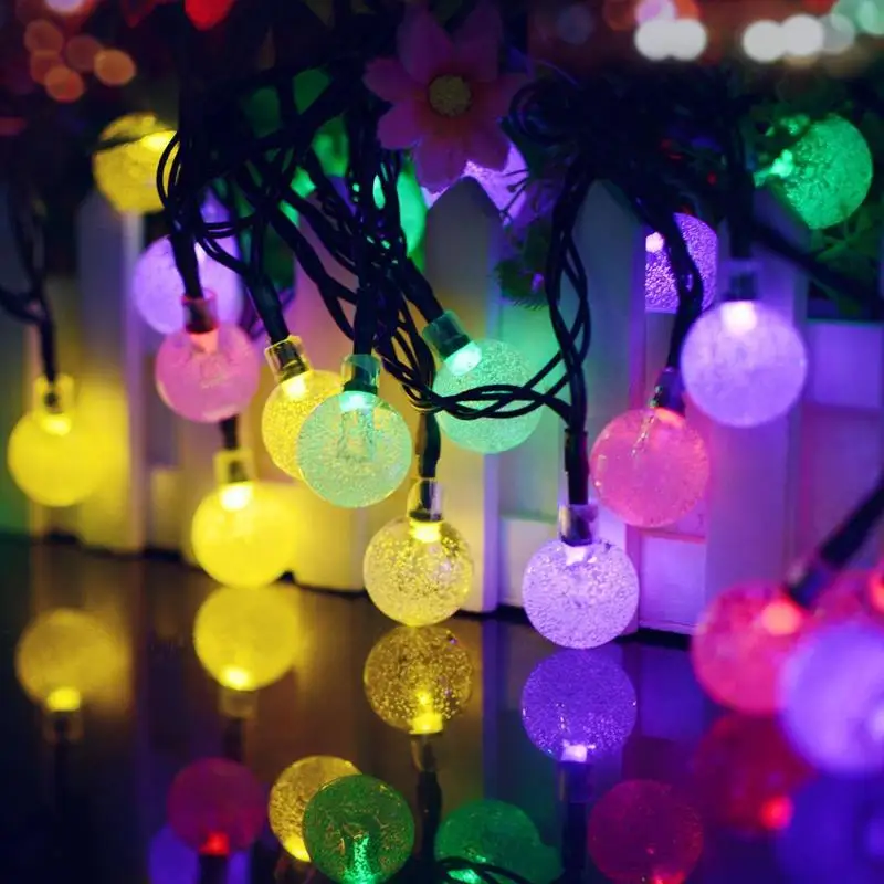 

6m 30 LED String Lights Outdoor Waterproof Christmas Landscape Solar Crystal Lamp StringSolar Fairy Light Garland Home Decor