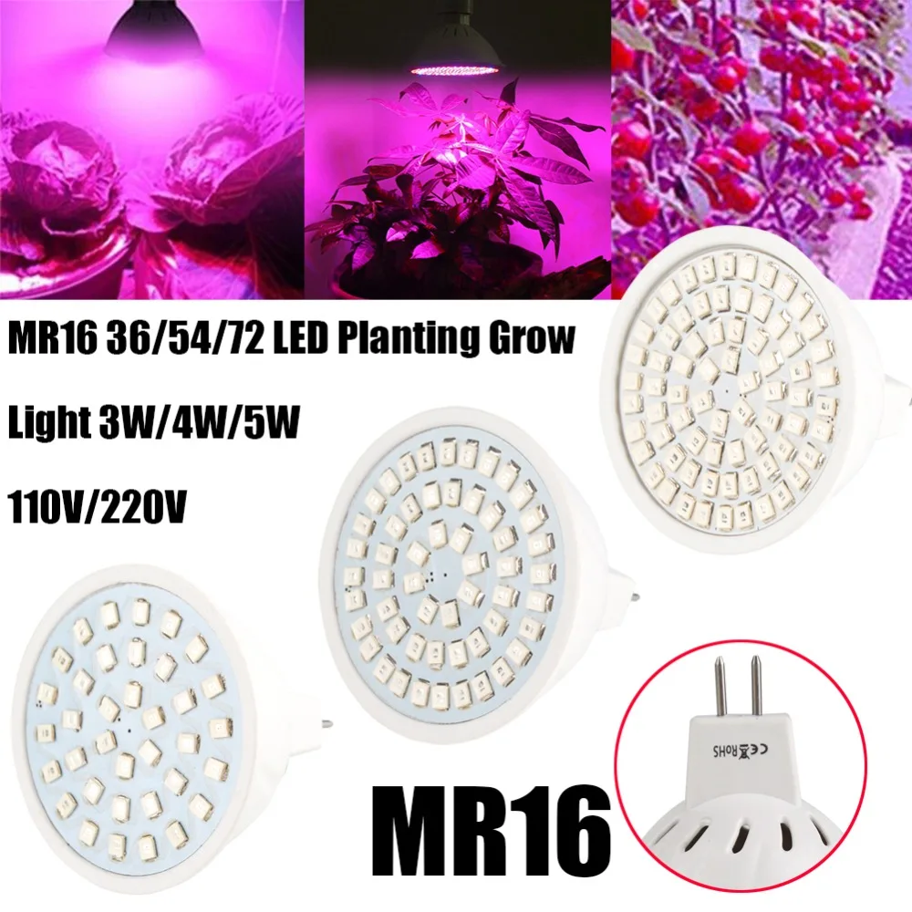 

MR16 36 LED 54 LED 72 LED Full Spectrum Planting Grow Light Bulb Veg Hydroponic Lamp 3 W/4 W/5 W 110 V/220 V #262275