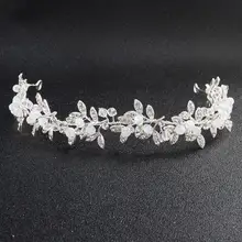Fashion Crystal Silver Headband Handmade Hair Accessories Bride Tiaras and Crowns Prom Bridal Wedding Women Headpieces silver wedding crwon prince bridal crystal tiara crowns queen bride tiaras princess crowns headband wedding hair accessories