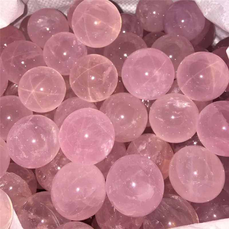 Natural star rose quartz sphere Crystal ball Specimen Healing for gift