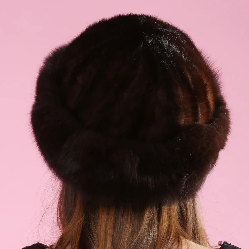 2018 осень зима супер теплая женская меховая шапка из натурального меха норки Рекс